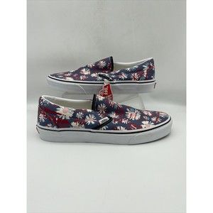 Vans Classic Slip On Vans Crew Floral/Red Classic Skate Shoes Men's 9.5 Women 11